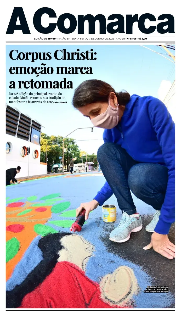 Primeira página da edição 5141 de A Comarca, 17 de junho de 2022