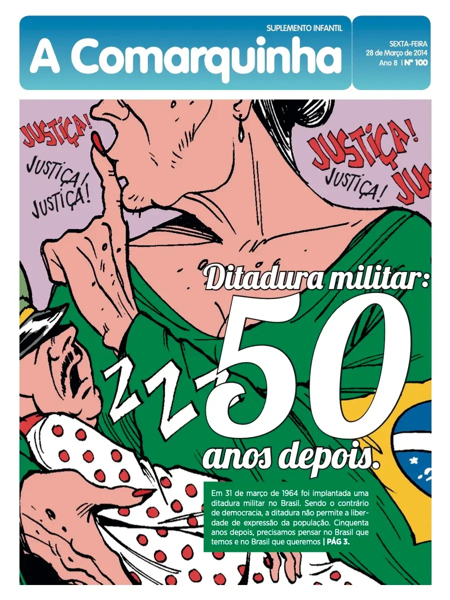 Primeira página da edição 100 de A Comarquinha, 28 de março de 2014