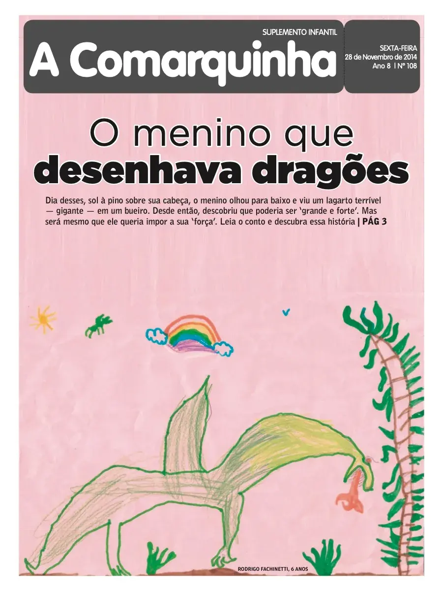 Primeira página da edição 108 de A Comarquinha, 28 de novembro de 2014