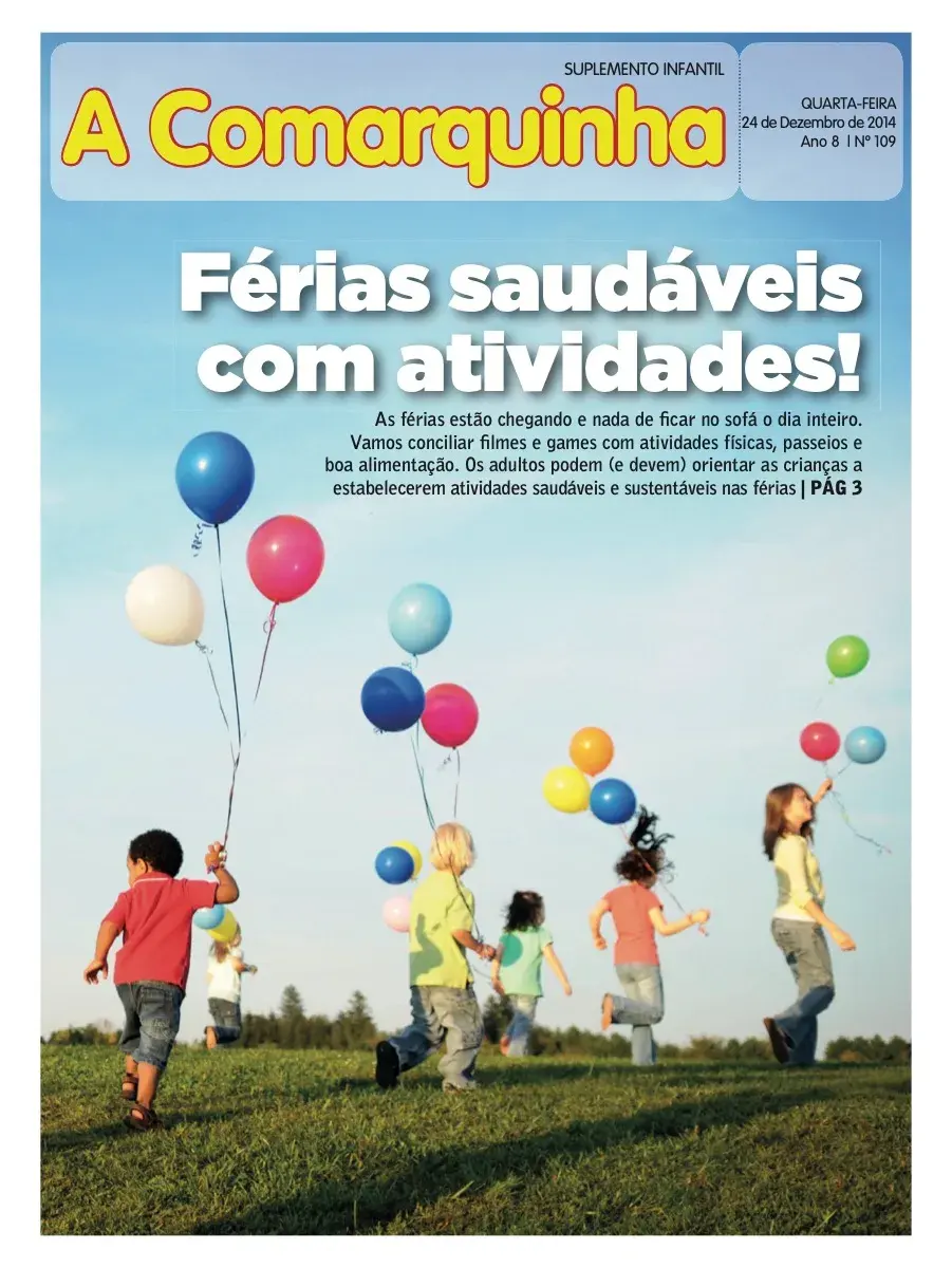 Primeira página da edição 109 de A Comarquinha, 24 de dezembro de 2014