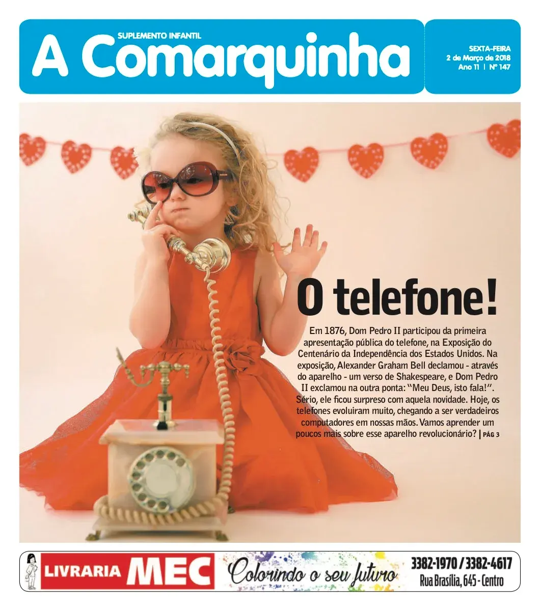 Primeira página da edição 147 de A Comarquinha, 2 de março de 2018