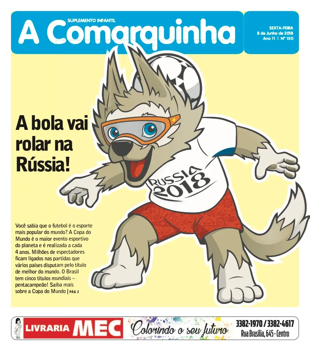 Primeira página da edição 150 de A Comarquinha, 8 de junho de 2018