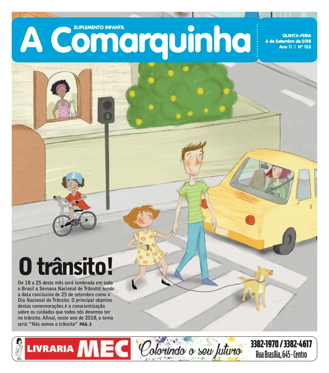 Primeira página da edição 153 de A Comarquinha, 6 de setembro de 2018