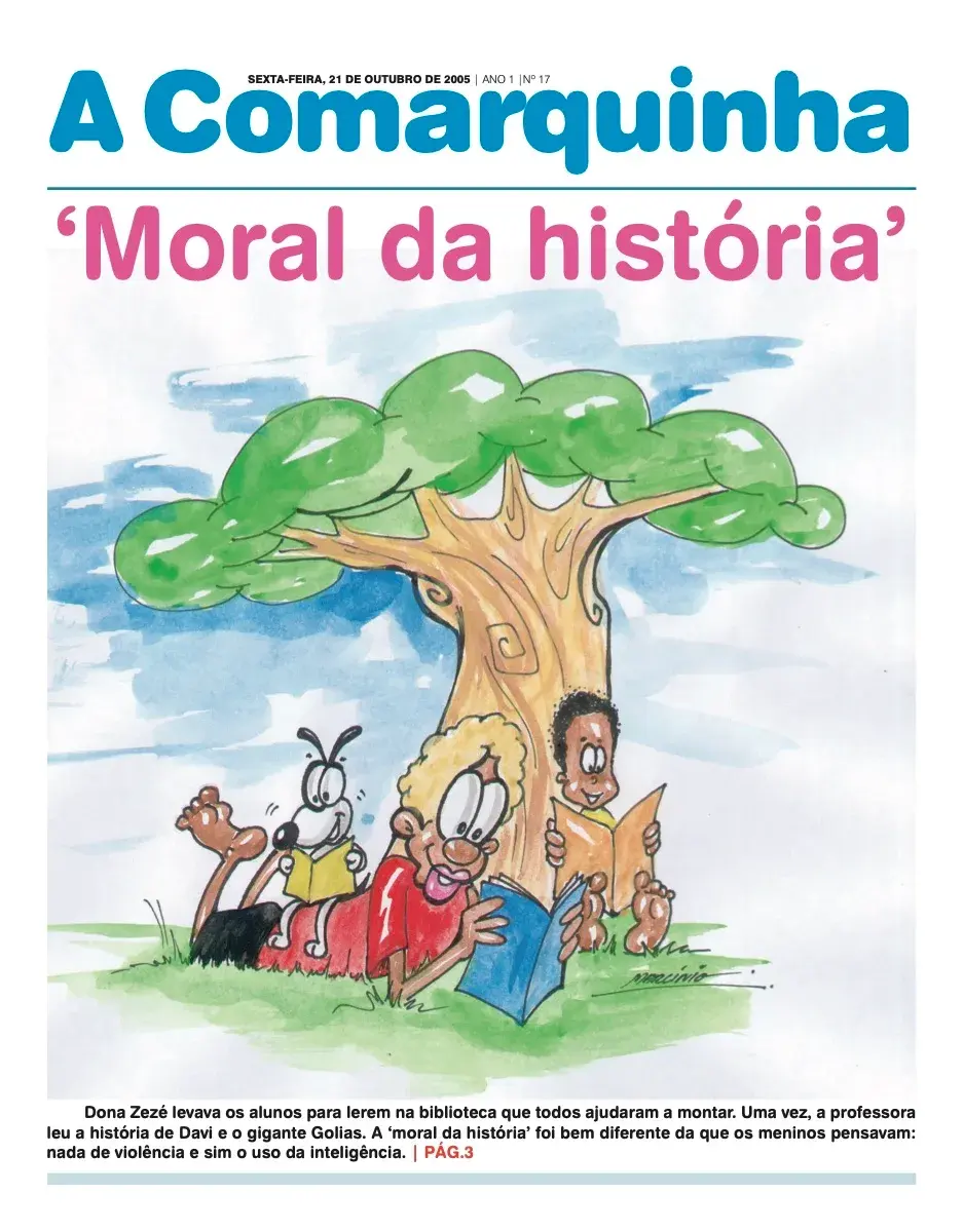 Primeira página da edição 17 de A Comarquinha, 21 de outubro de 2005