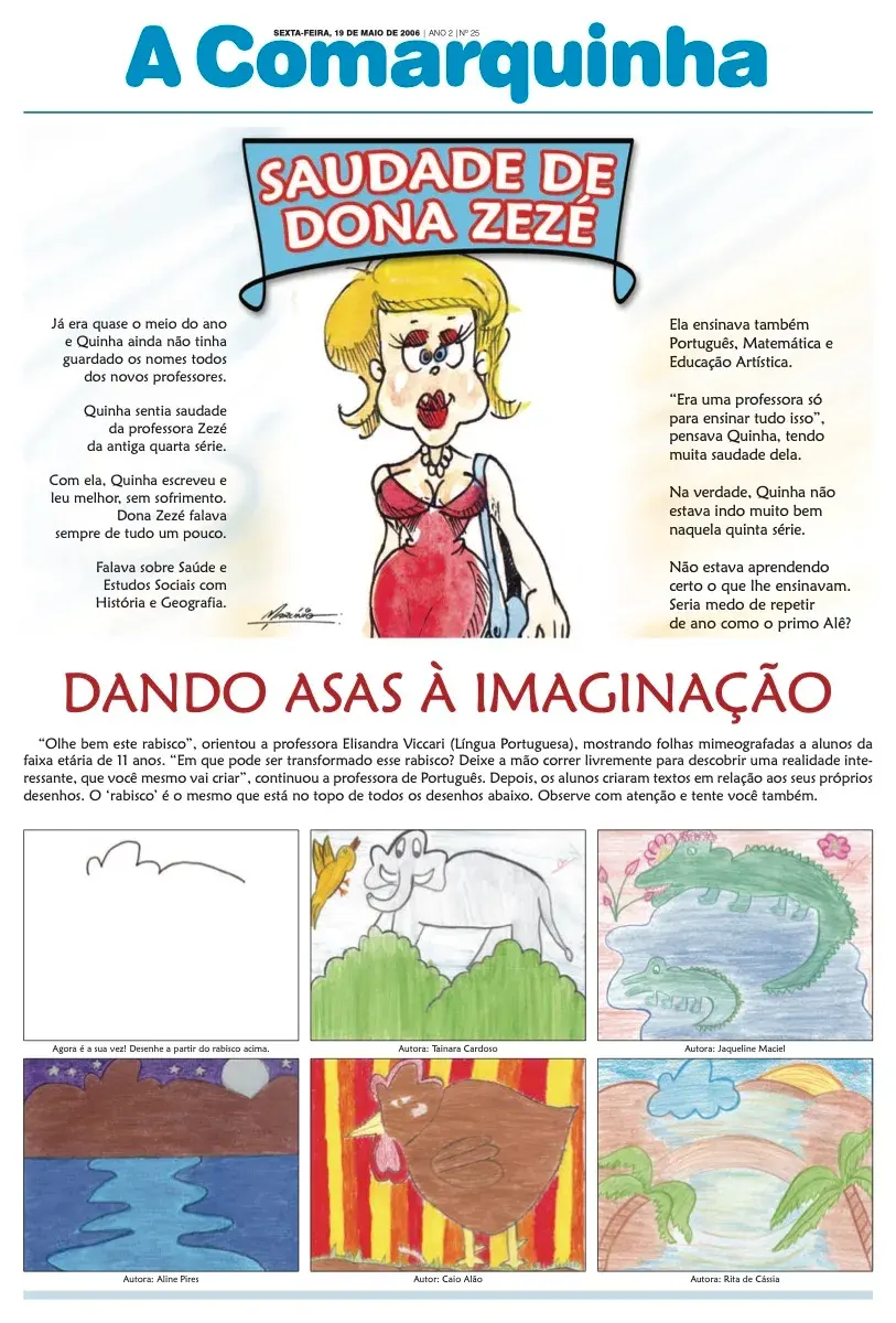 Primeira página da edição 25 de A Comarquinha, 19 de maio de 2006
