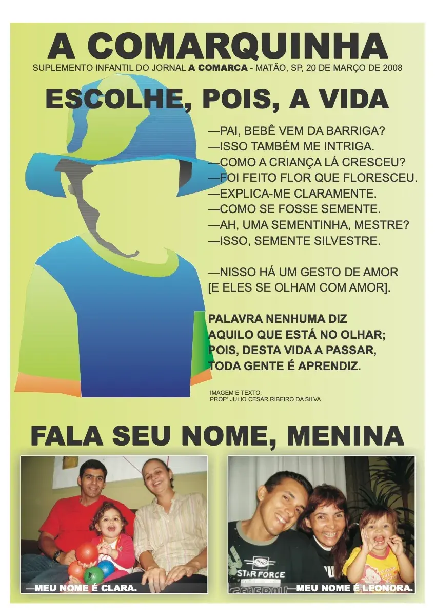 Primeira página da edição 28 de A Comarquinha, 20 de março de 2008